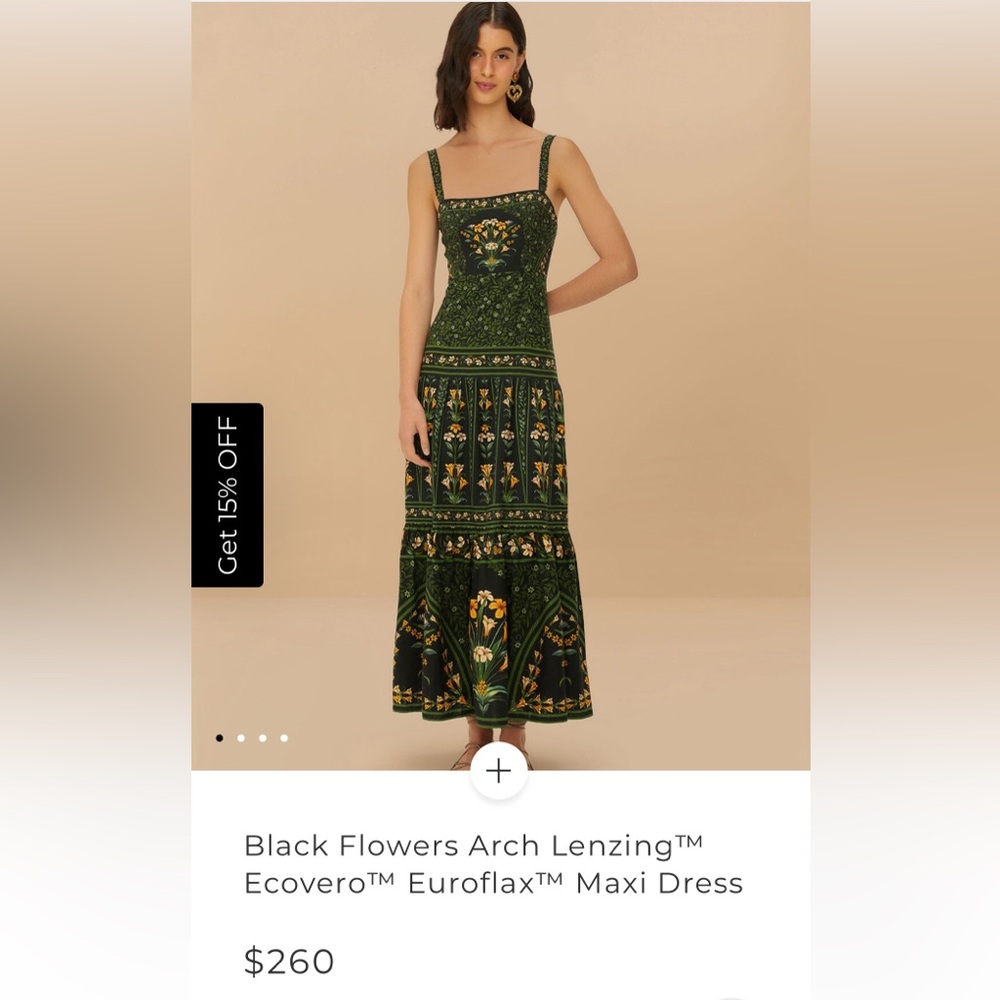 Farm Rio black floral maxi dress